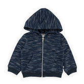 Heathered Zip-Up Hooded Sweatshirt Navy 6 m